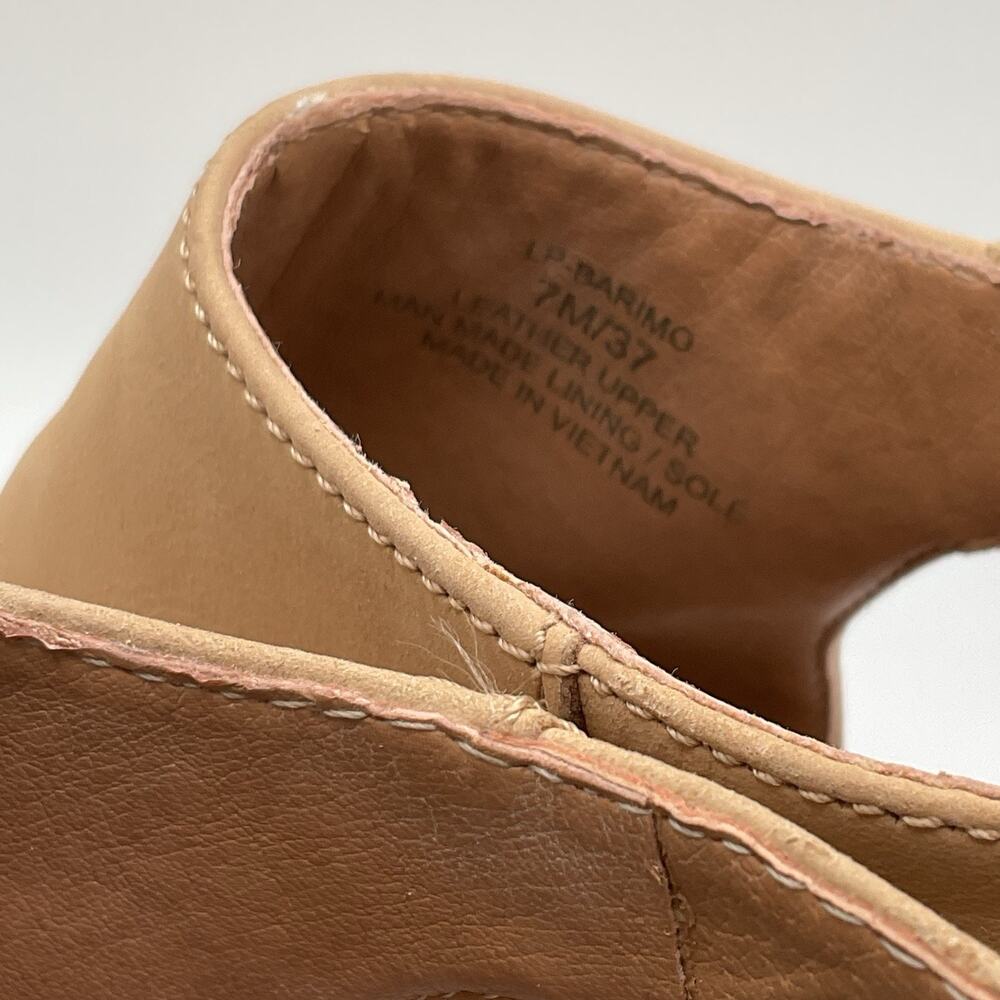 Lucky Brand Tan Open-Toe Leather Ankle Booties - Picture 6 of 11
